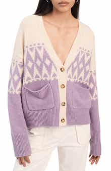 Derek Lam 10 Crosby Bonnie Fair Isle Wool Blend Cardigan