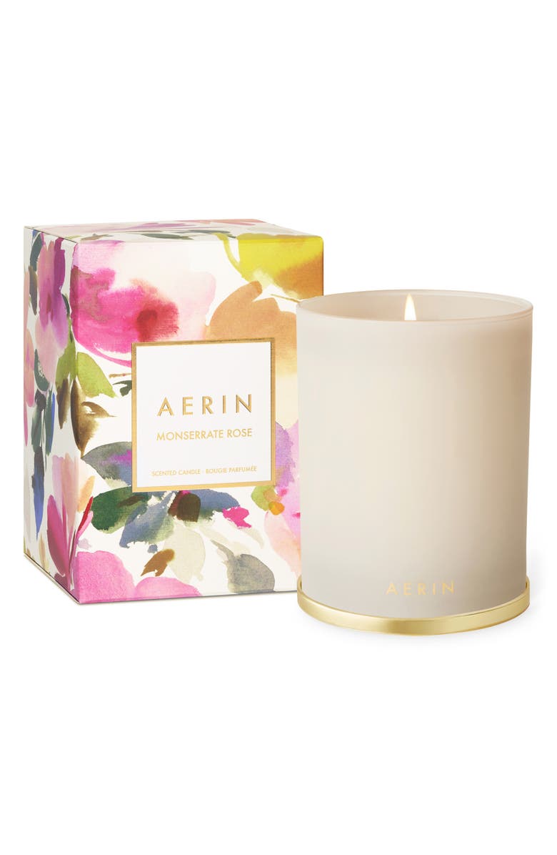 Aerin Monserrate Rose Scented Candle, Main, color, Cream