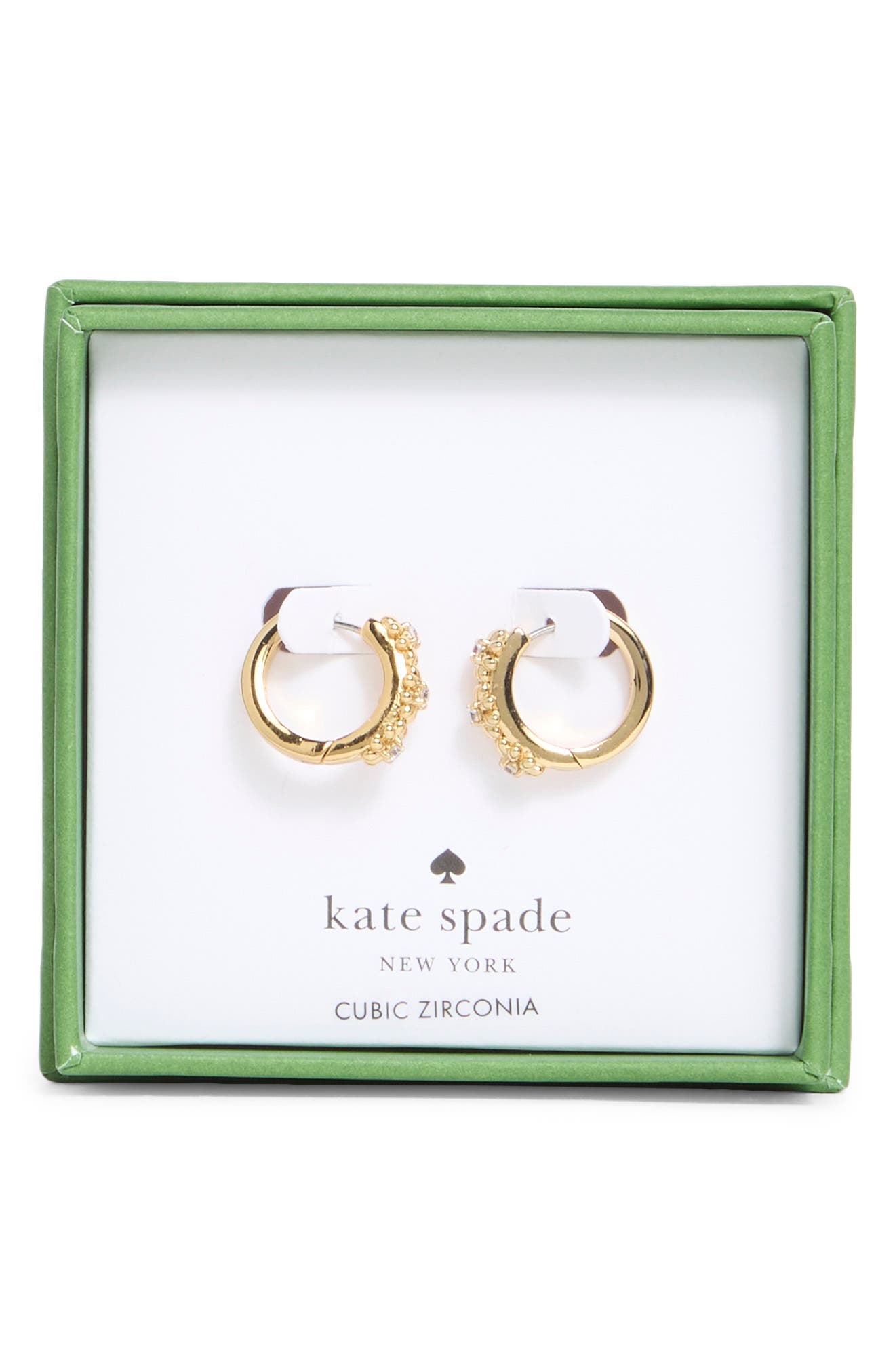 flower cubic zirconia huggie hoop earrings