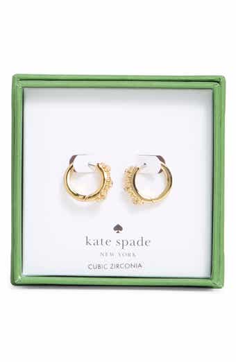 flower cubic zirconia huggie hoop earrings
