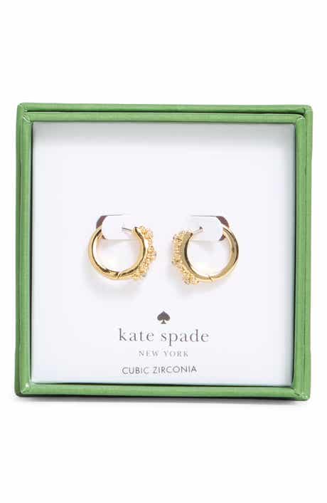 flower cubic zirconia huggie hoop earrings