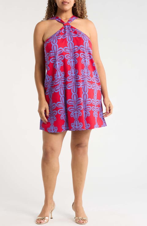 Rory Abstract Amory Halter Mini Dress (Plus)