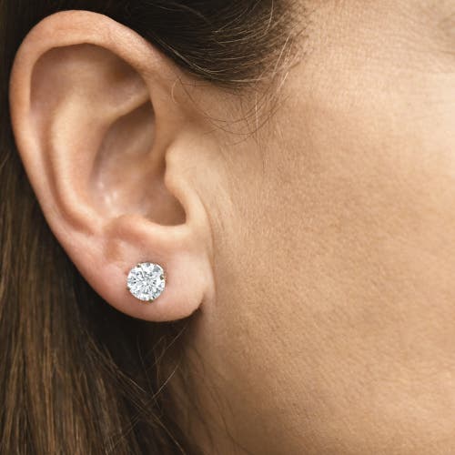 Bliss Diamond Certified 2.50ct Tw Diamond Studs 14k Gold Lab Grown Screw Back In Silver