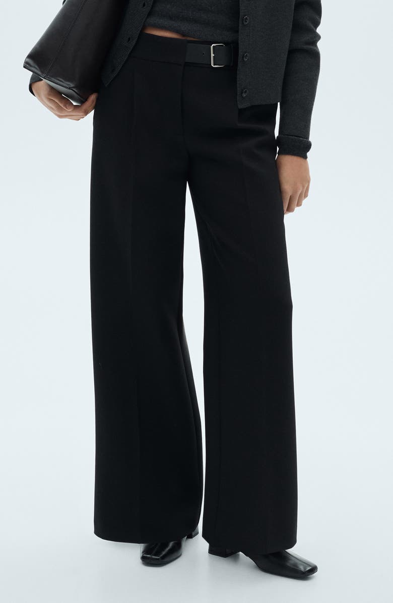 MANGO Belted Straight Leg Pants, Main, color,