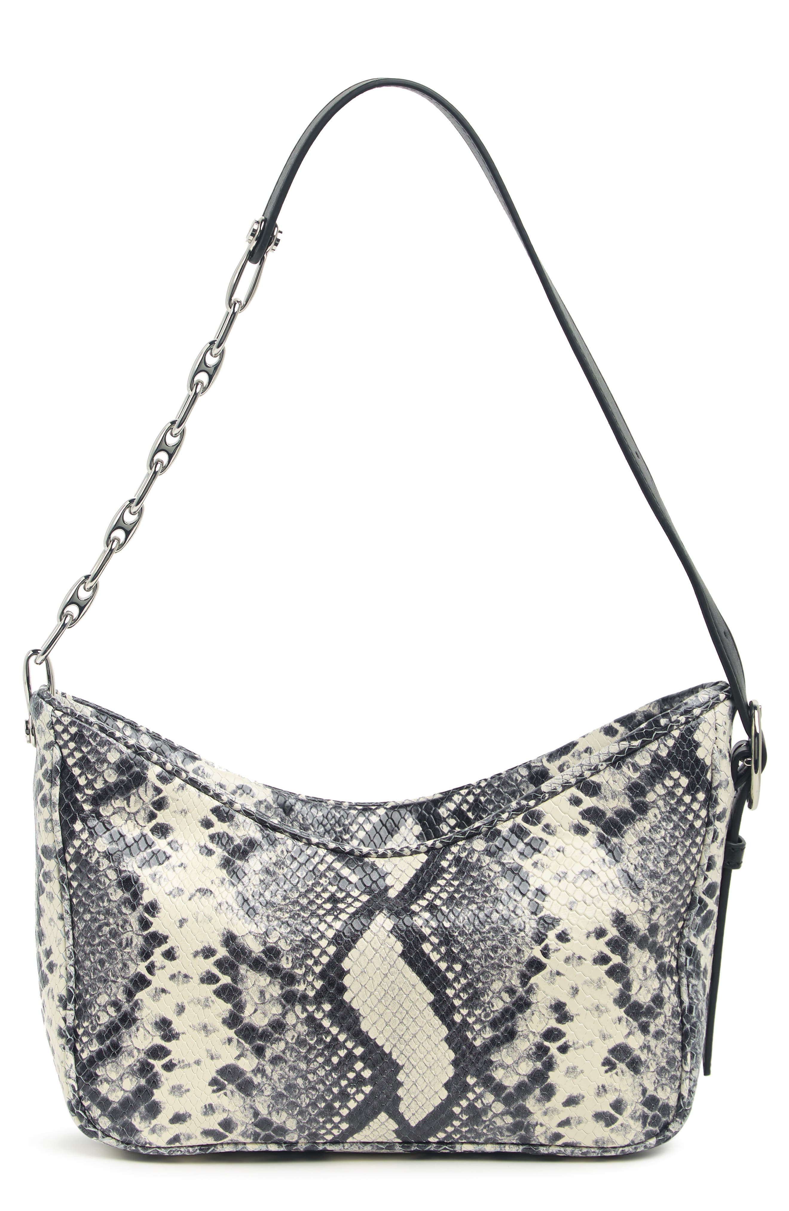 Marc Jacobs Snake Embossed Leather Baguette Shoulder Bag, Alternate, color, 