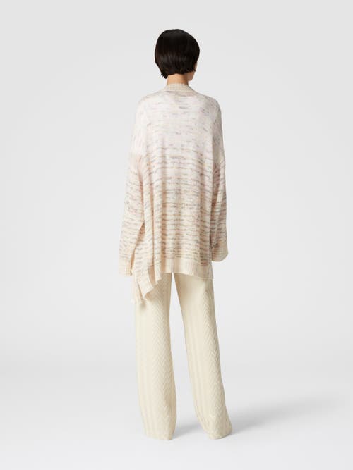 Shop Missoni Oversized Viscose, Alpaca And Wool Cardigan In Orange & Pink