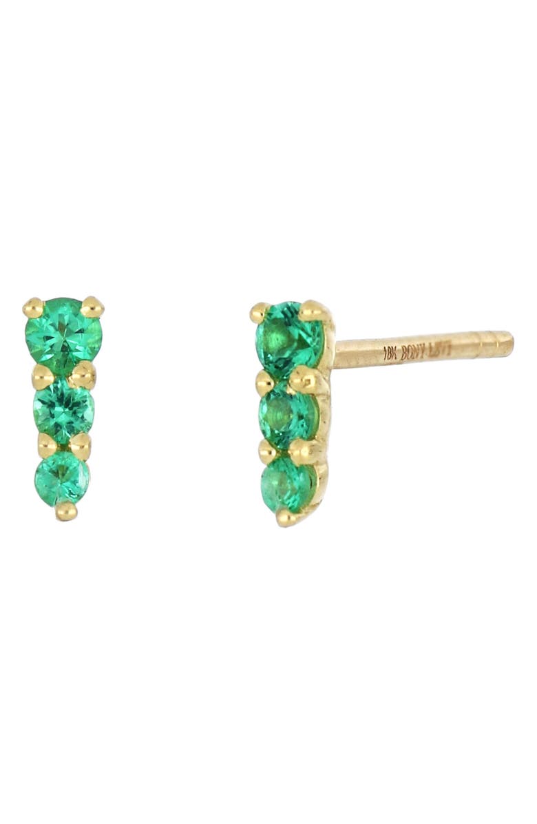Bony Levy El Mar Emerald Stick Stud Earrings, Main, color, 