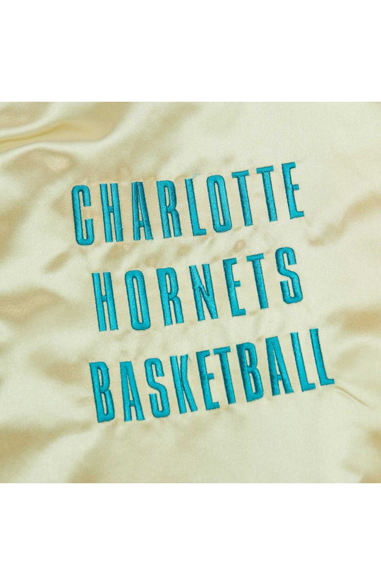 Mitchell & Ness Men's Mitchell & Ness Gold Charlotte Hornets Team OG 2.0 Vintage Logo Satin Full-Zip Jacket, Alternate, color, 