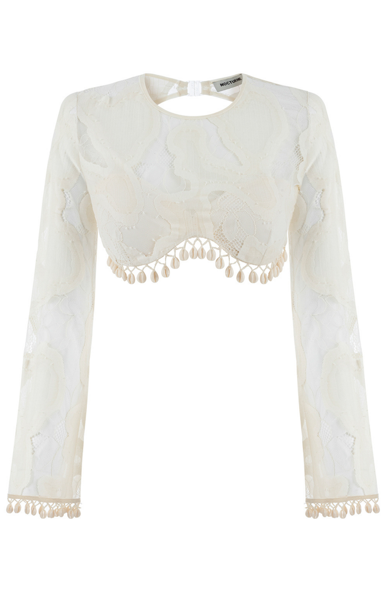 Nocturne Seashell Accessory Crop Top, Alternate, color, 