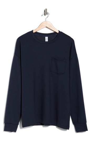 90 Degree By Reflex Oasis Scuba Knit Long Sleeve T-shirt In Blue