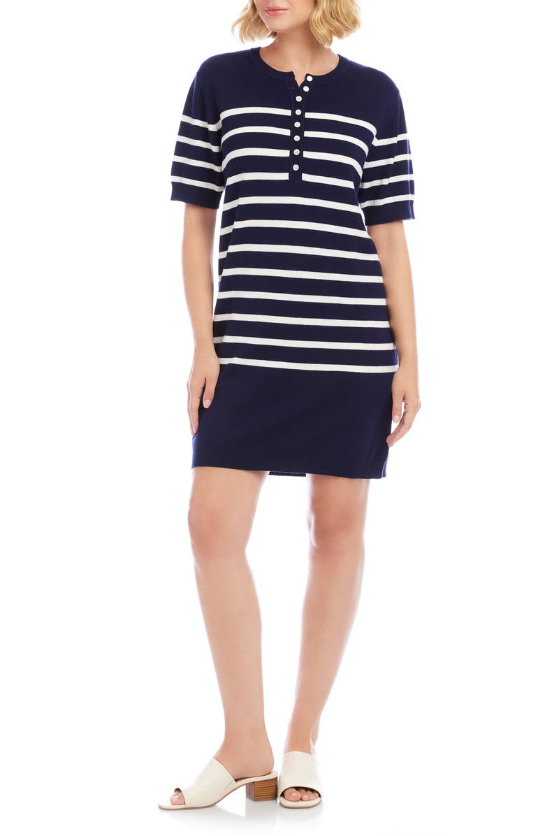 Karen Kane Henley Knit Dress, Main, color, Navy