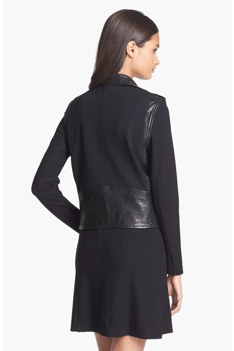 'Leandra' Leather Vest, Alternate, color, BLACK