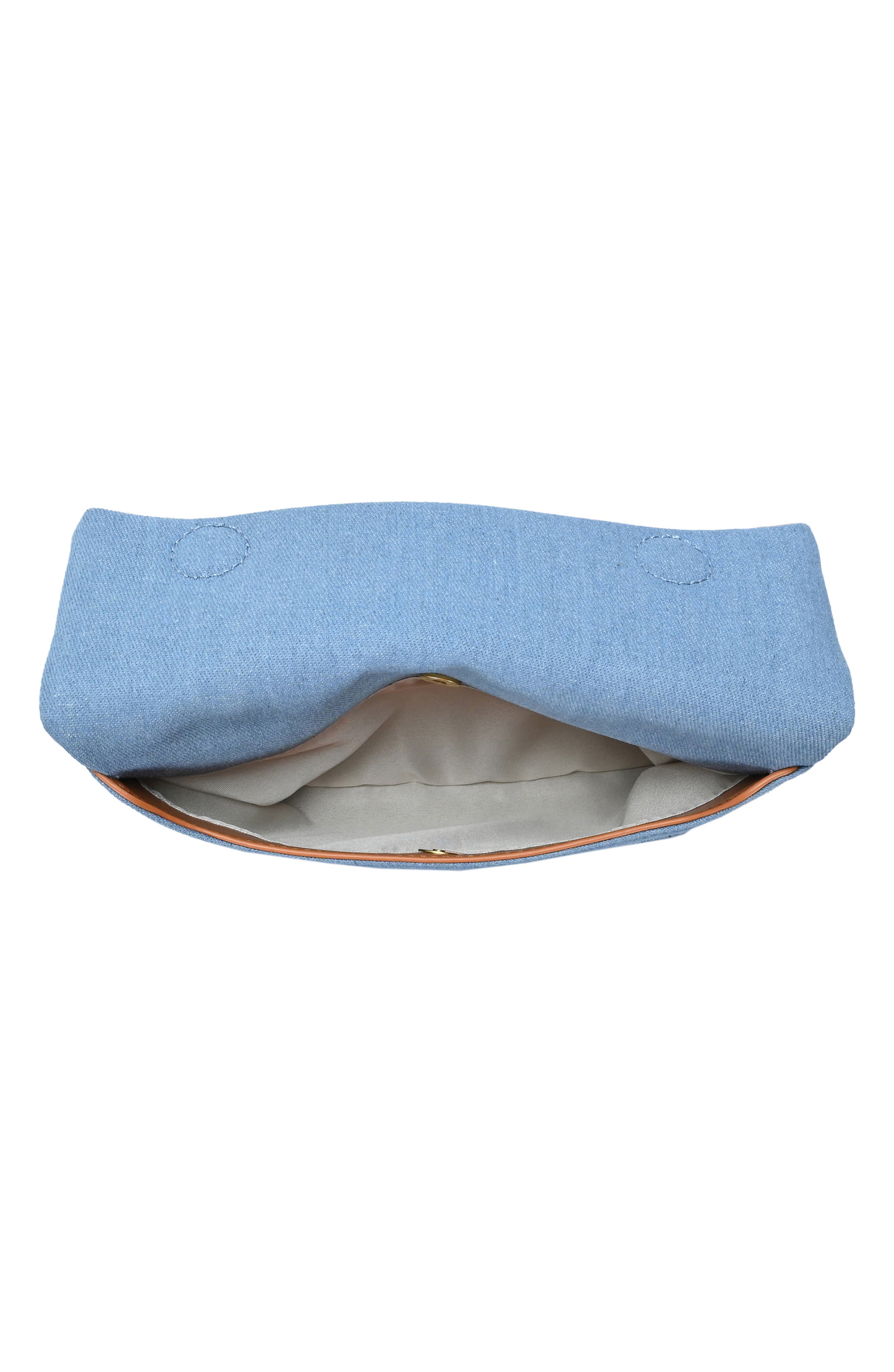 Cotton Canvas Flap Shoulder Bag, Alternate, color, DENIM