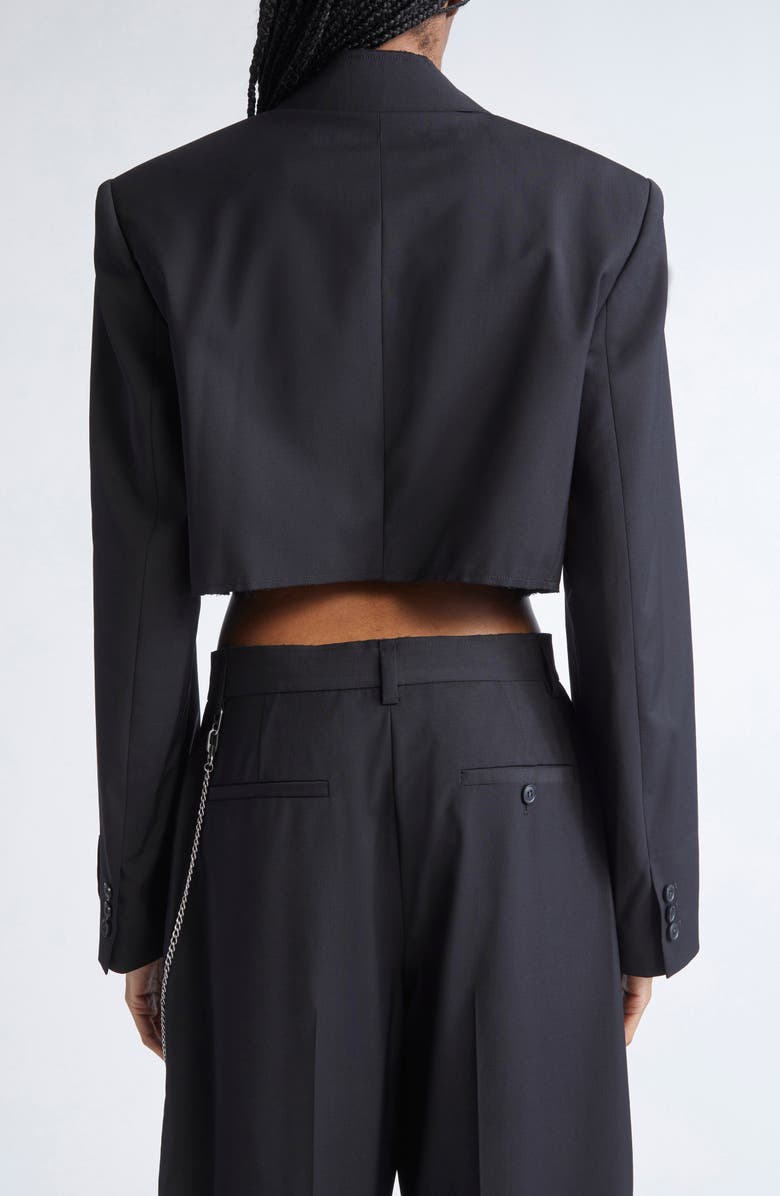 Alexander Wang Chain Embellished Crop Blazer, Alternate, color, Black