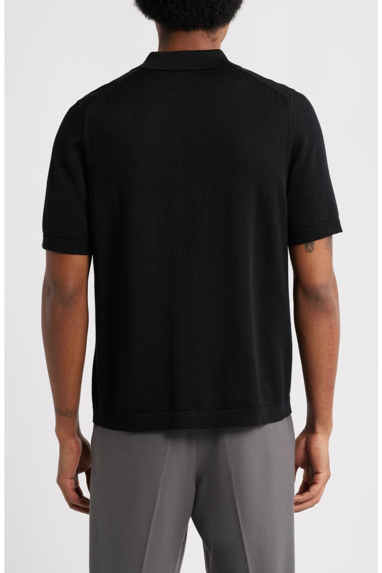 Short Sleeve Button-Up Cardigan, Alternate, color, BLACK