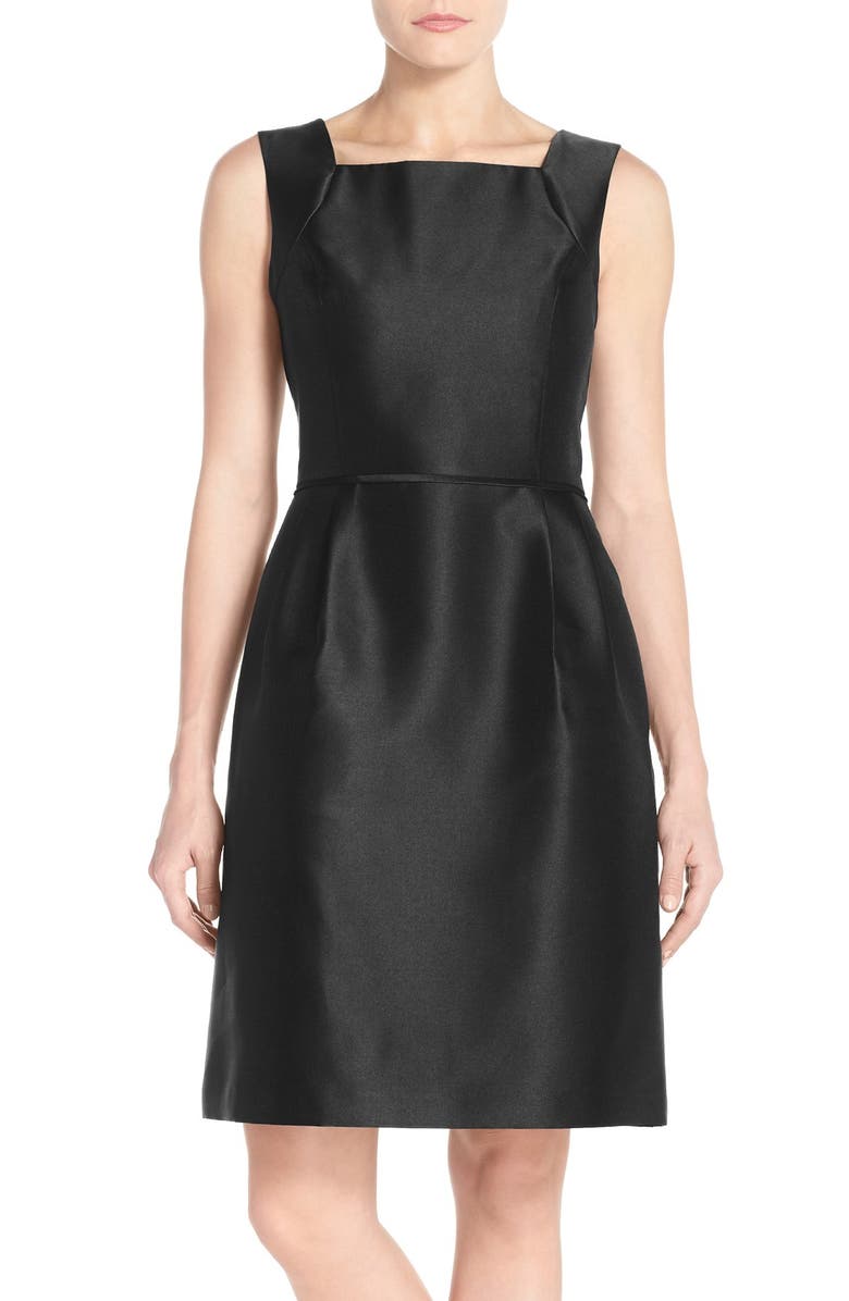 green emerald velvet dress Ponte Flare Dress with Vegan Leather Trim Black / XL