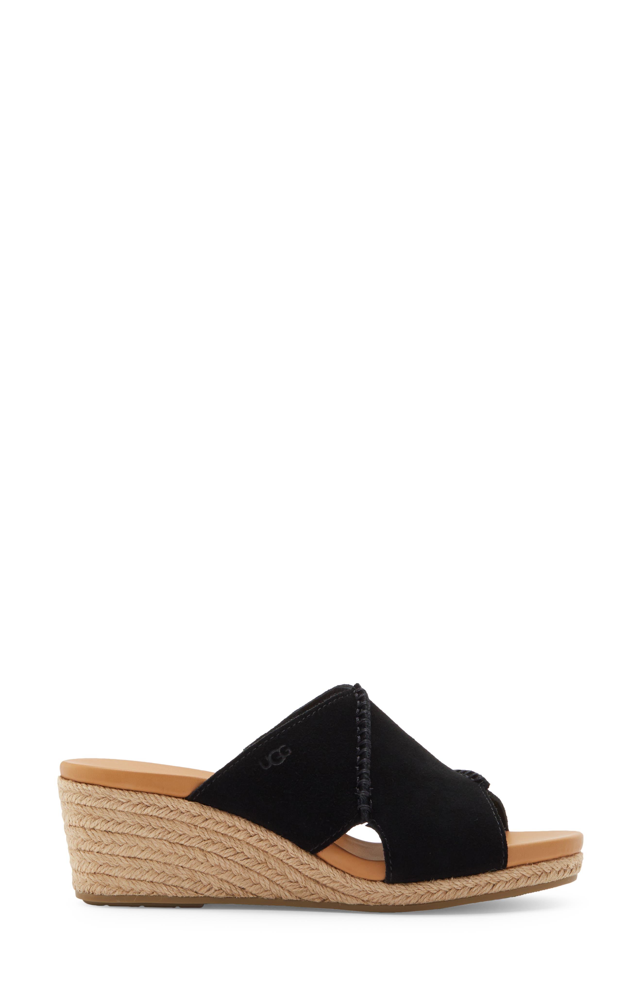 UGG<sup>®</sup> Taia Wedge Heel Sandal, Alternate, color, Black