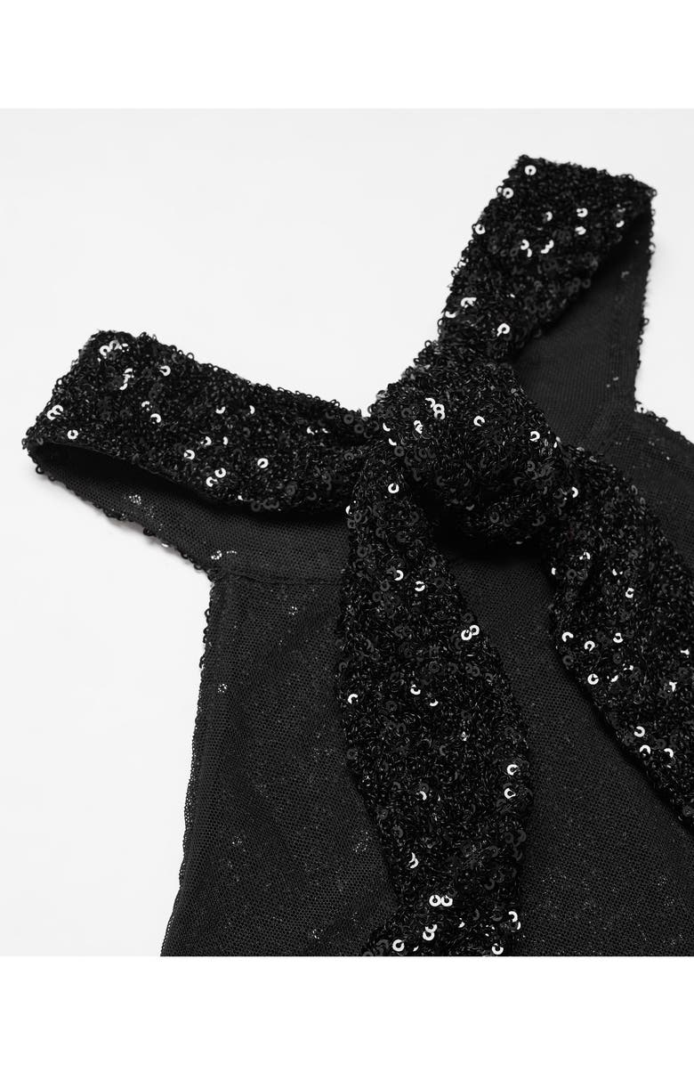 MANGO Halter Sequin Minidress, Alternate, color,