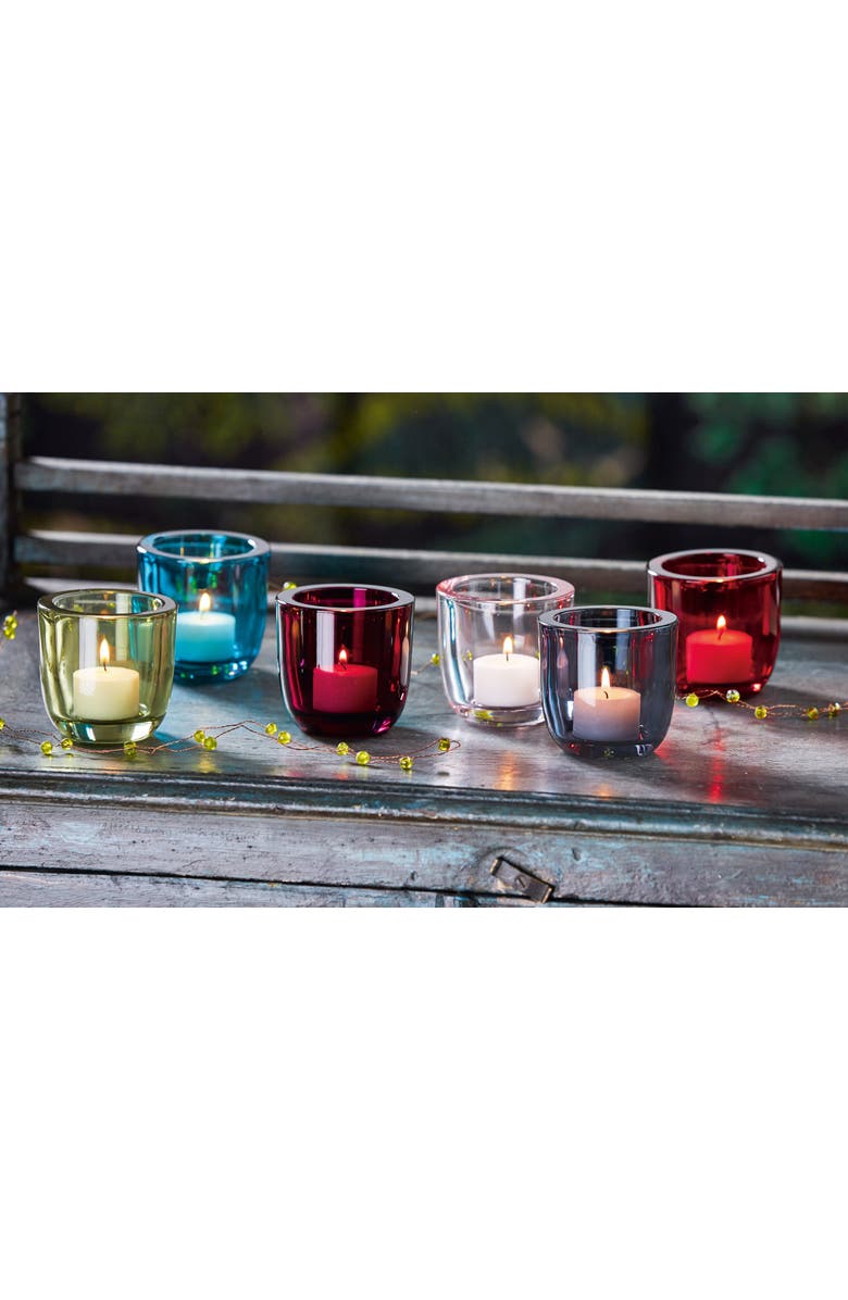 tag Classic Red Glass Tealight Holder for Christmas Decor, Alternate, color, Red