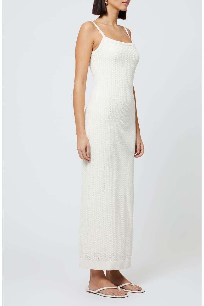Cotton Blend Pointelle Sweater Maxi Dress, Alternate, color, CREAM