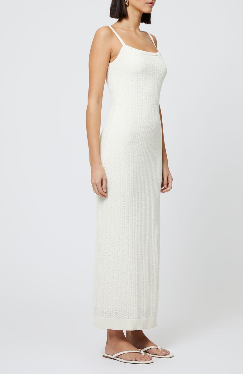 French Connection Cotton Blend Pointelle Sweater Maxi Dress, Alternate, color, Cream