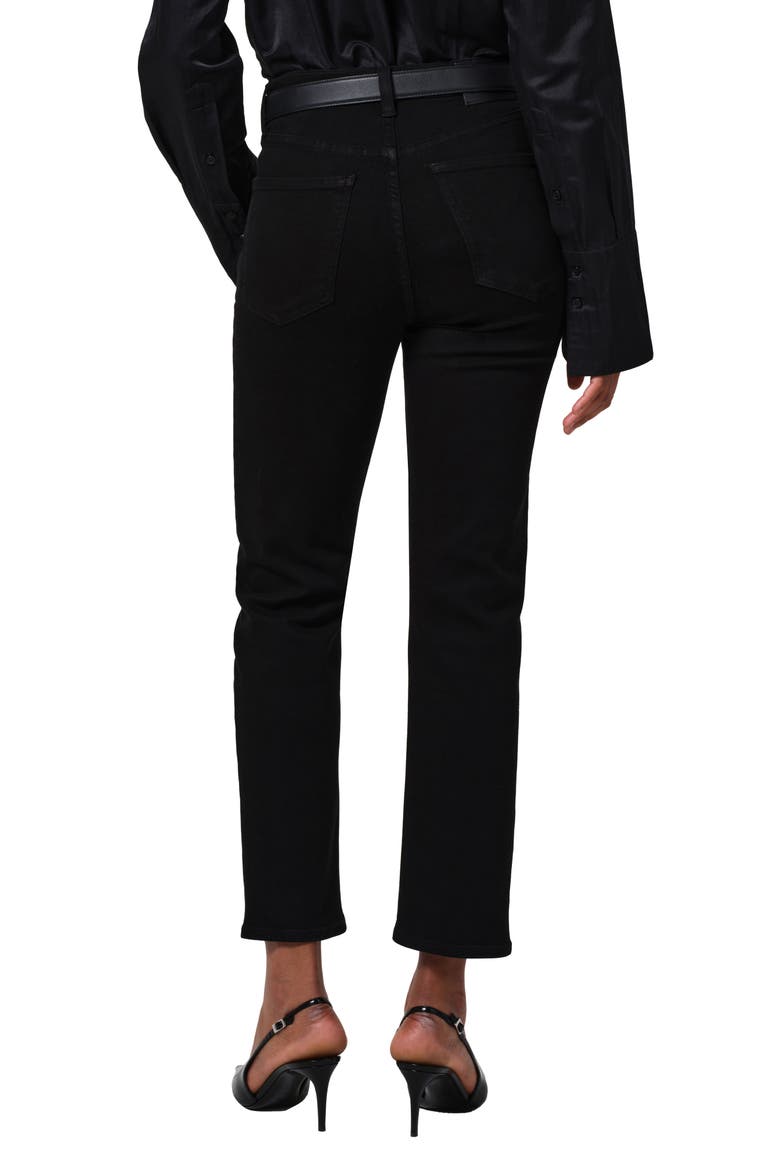Caia High Waist Ankle Straight Leg Jeans, Alternate, color, PLUSH BLACK (BLACK)