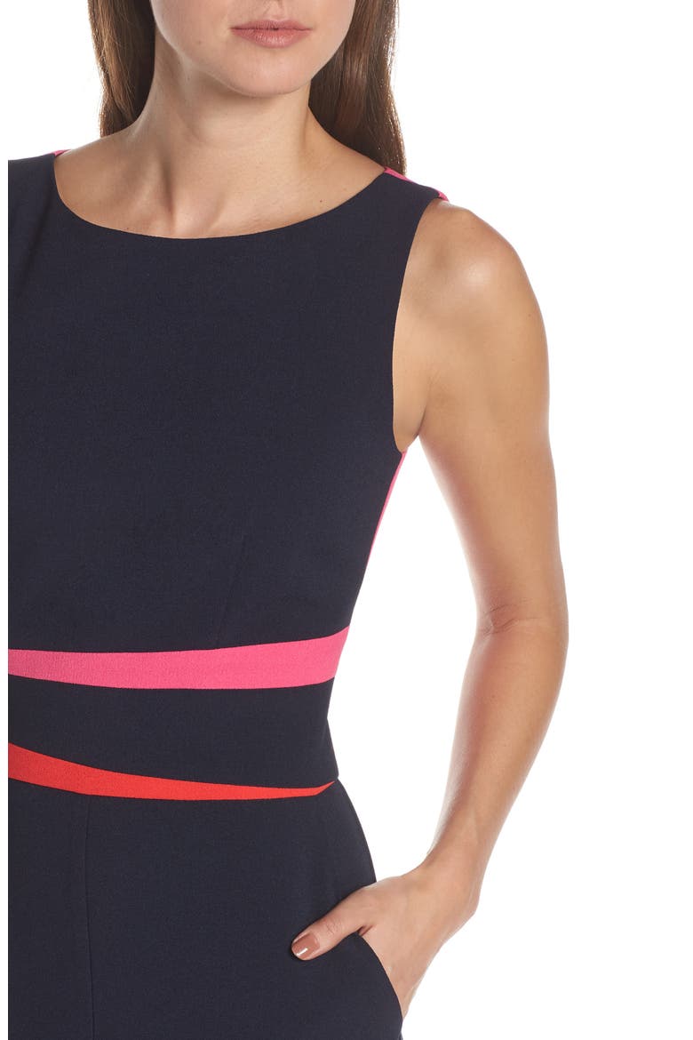 Colorblock Crepe Jumpsuit, Alternate, color, NAVY/ RED