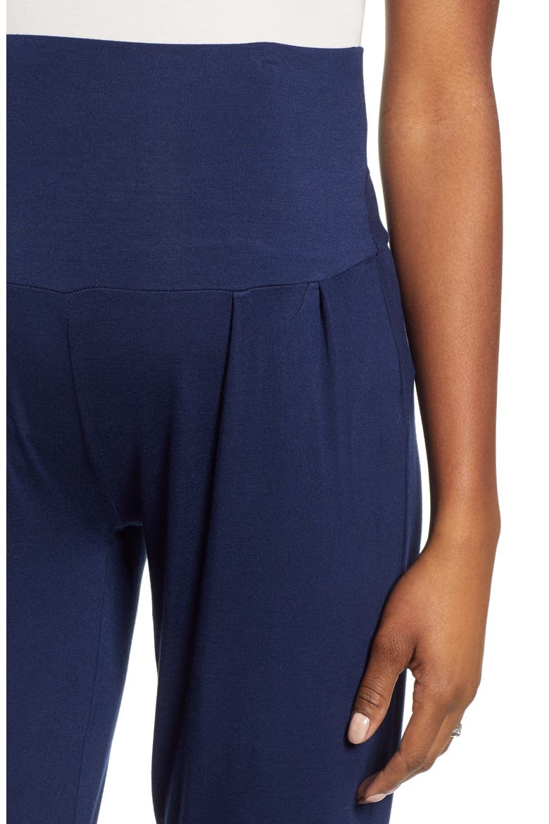 Tapered Maternity Lounge Pants, Alternate, color, NAVY