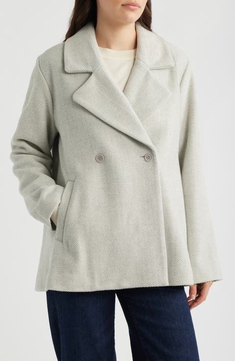Herringbone Wool Swing Coat