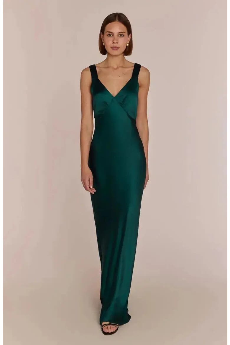 Amelia V-Neck Dress, Main, color, Forest Green