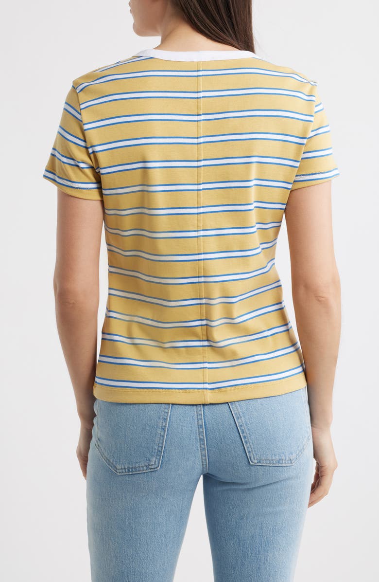 Madewell The '90s Crewneck Cotton T-Shirt, Alternate, color, Retro Yellow Stripe