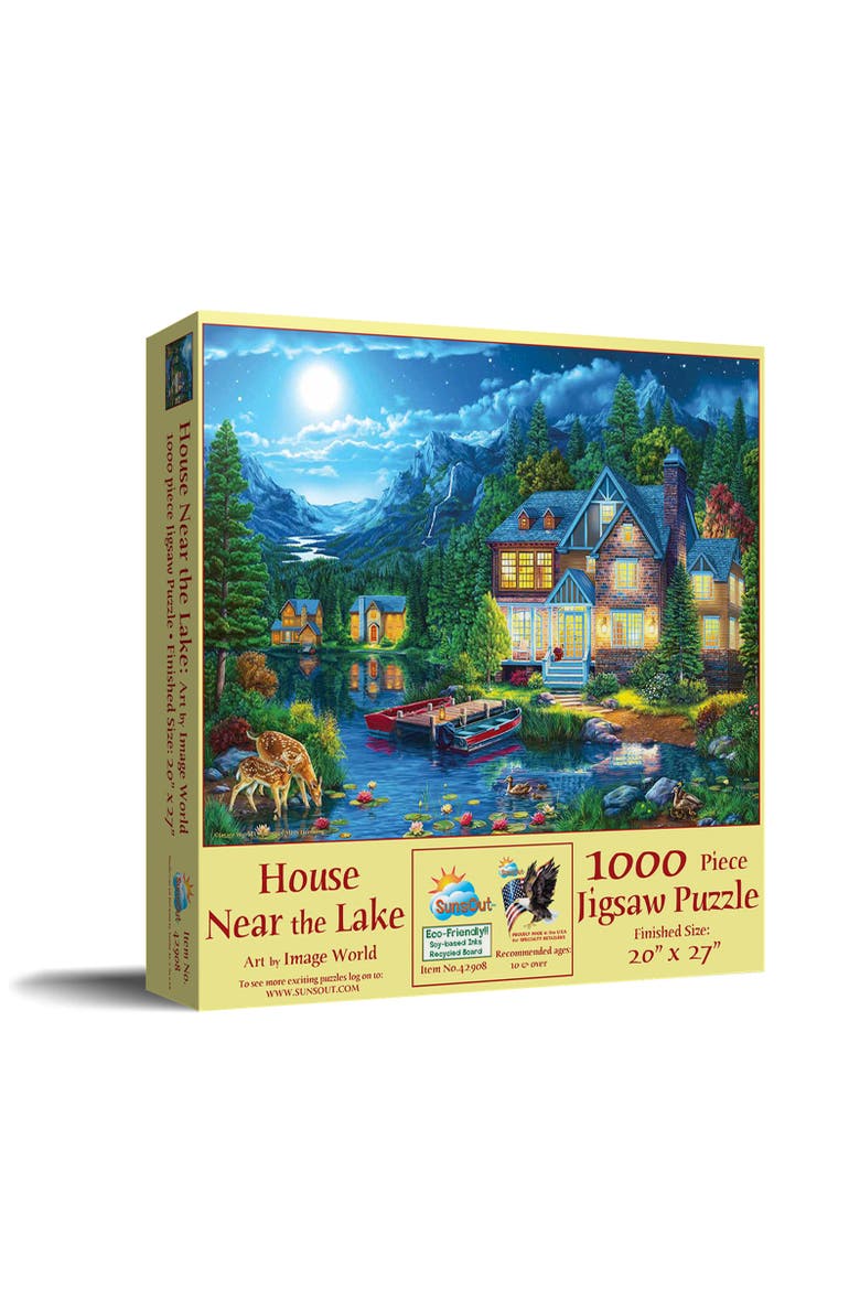 House Near the Lake 1000 piece Jigsaw Puzzle for Adults, Main, color, Multicolor