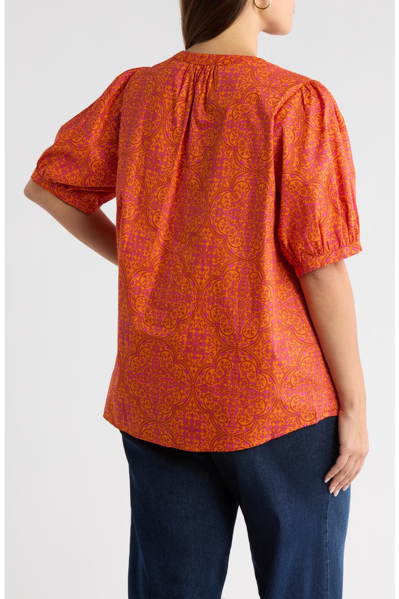 Debary Floral Print Top, Alternate, color, FLAME-ORANGE