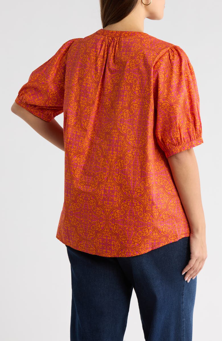 SUGARLIPS Debary Floral Print Top, Alternate, color, Flame-Orange