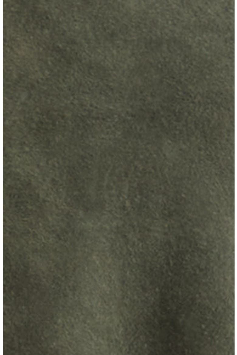 Maeve Lambskin Suede Field Jacket, Alternate, color, DARK GREEN