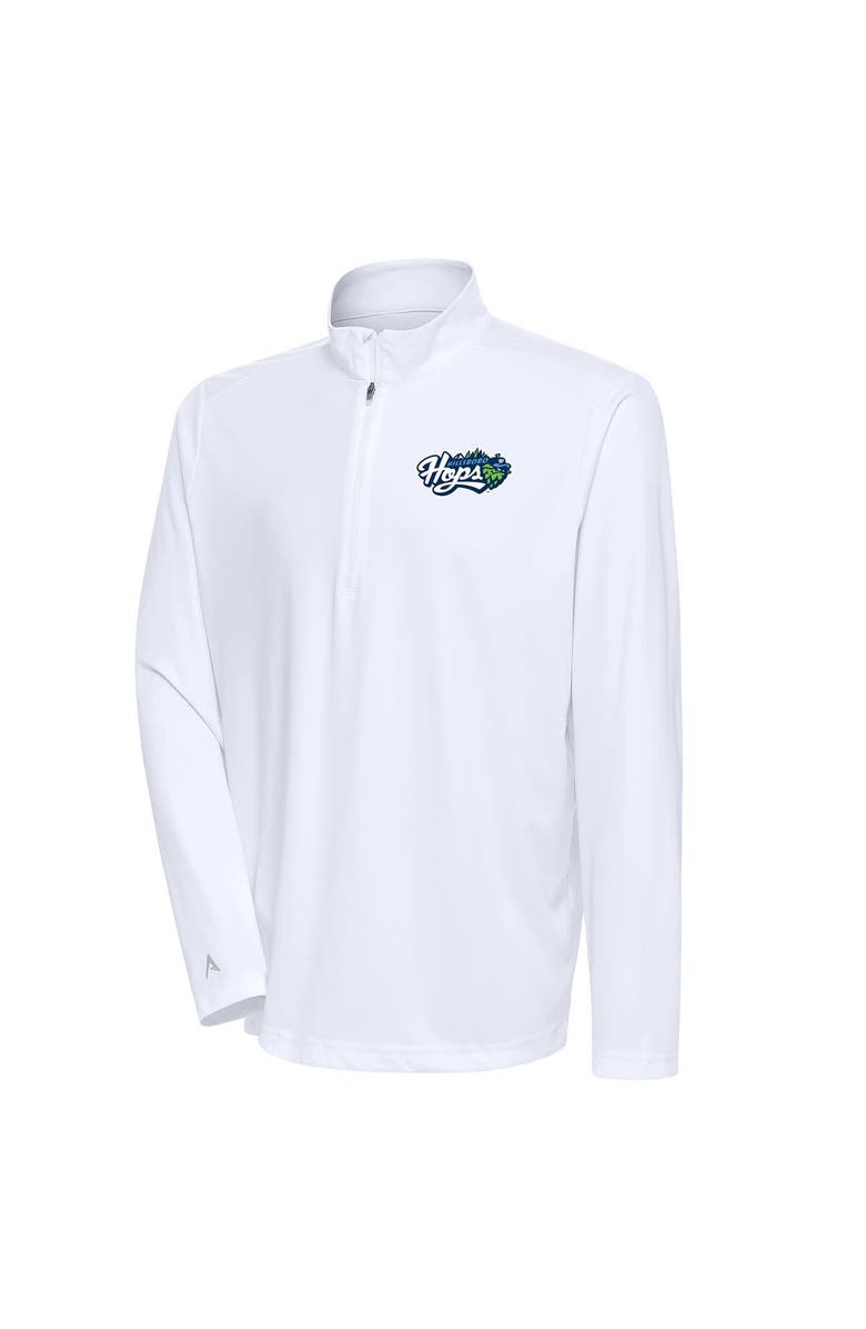 ANTIGUA Men's Antigua  White Hillsboro Hops Tribute Quarter-Zip Pullover Top, Main, color, 