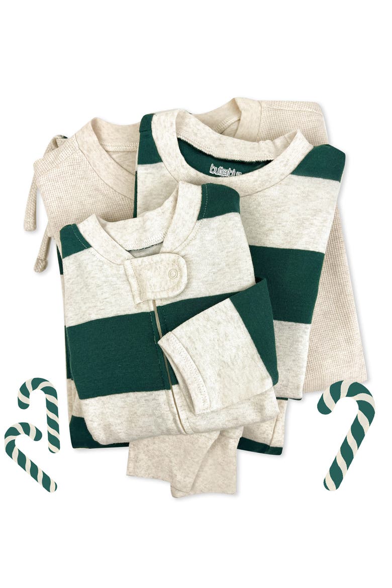 Kids' Scout Stripe Cotton Footie, Alternate, color, GREEN JUMBO STRIPE