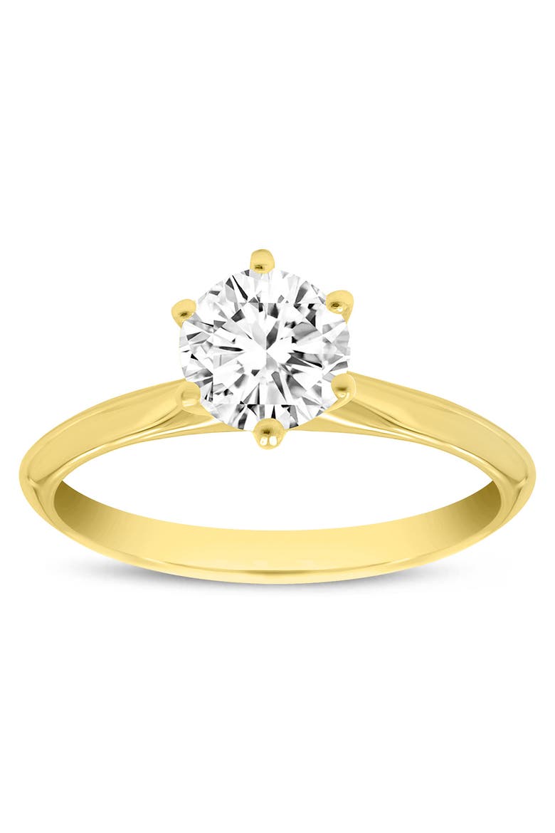 Clara 14K Yellow Gold Round Shape Lab Grown Diamond Solitaire Engagement Ring - 0.75 ctw, Main, color, 14K Yellow Gold