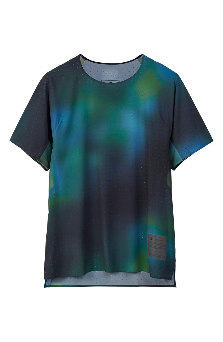 Y-3 Allover Print Run Mesh T-Shirt, Main, color, 