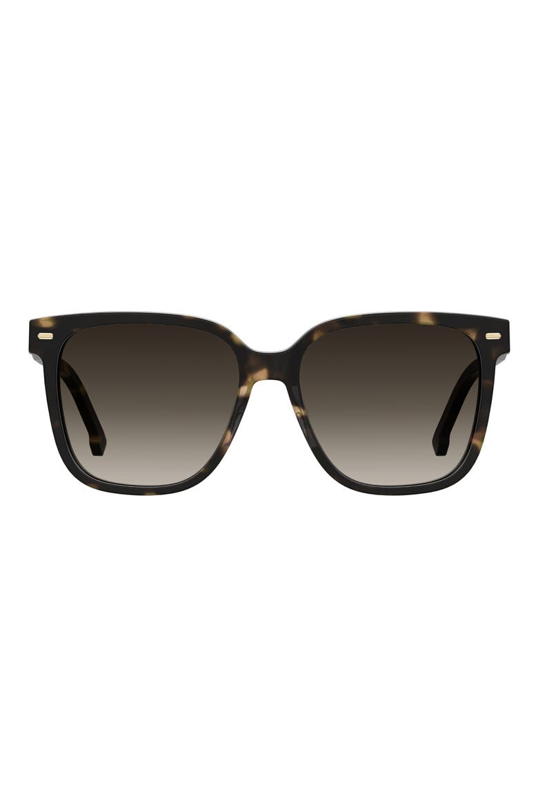 55mm Rectangular Sunglasses, Main, color, HAVANA/ BROWN GRADIENT