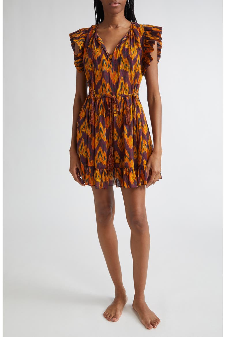 Kalina Cover-Up Minidress, Main, color, TERRA