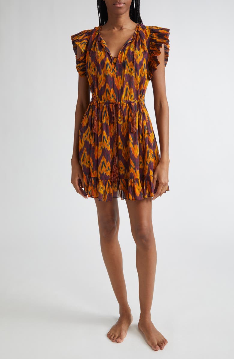 Ulla Johnson Kalina Cover-Up Minidress, Main, color, Terra
