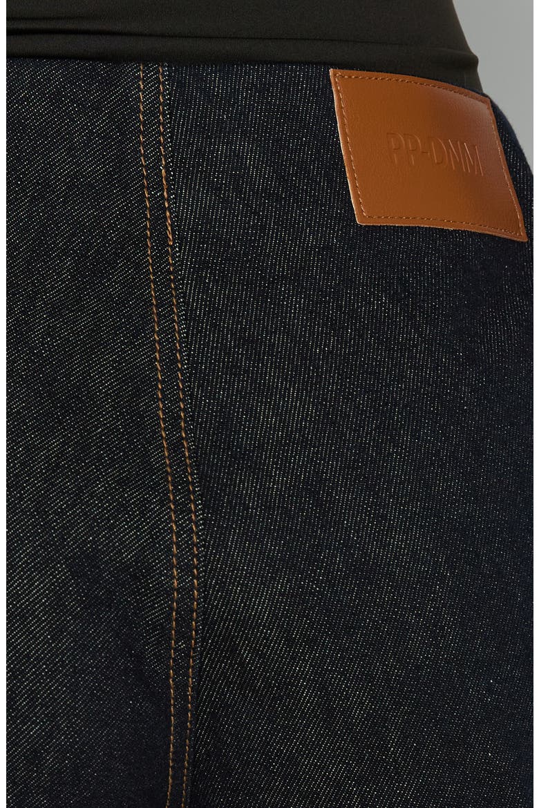 Thunderbird Lace Up Micro Shorts, Alternate, color, DARK INDIGO WASH