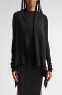 Rick Owens Open Front Virgin Wool Cardigan