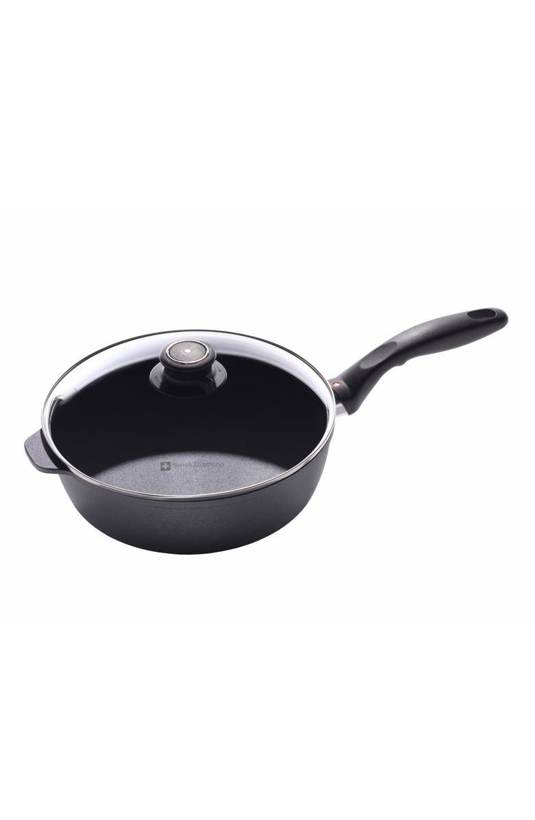 Swiss Diamond 6724C 3.2 Quart Saute Pan With Lid, Main, color, Black