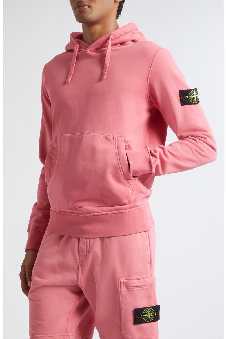 Logo Patch Cotton Hoodie, Alternate, color, V0089 GERANIUM