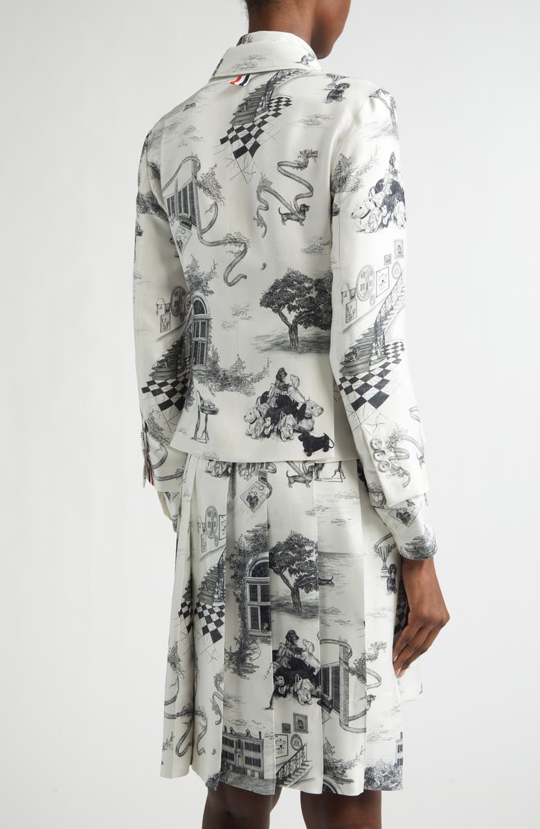 Thom Browne Hector Toile Silk Jacket, Alternate, color, Black/ White