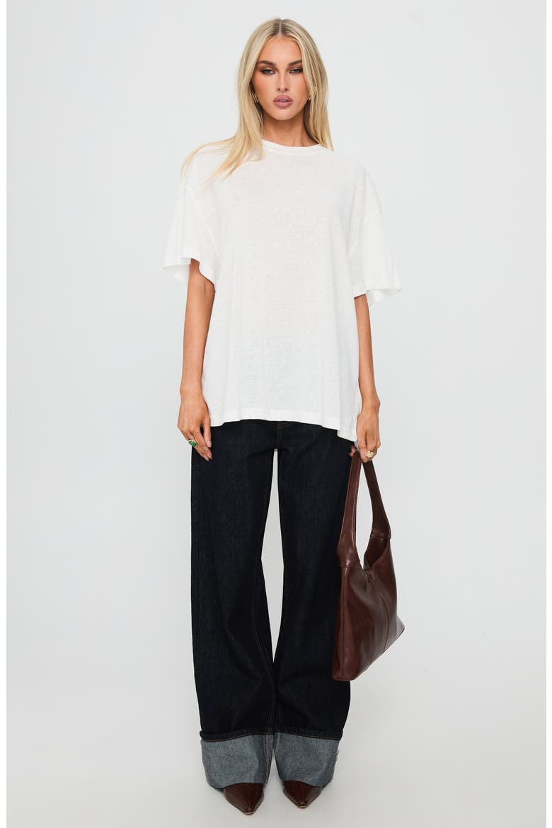 Zaydee Oversize Cotton Blend T-Shirt, Alternate, color, WHITE
