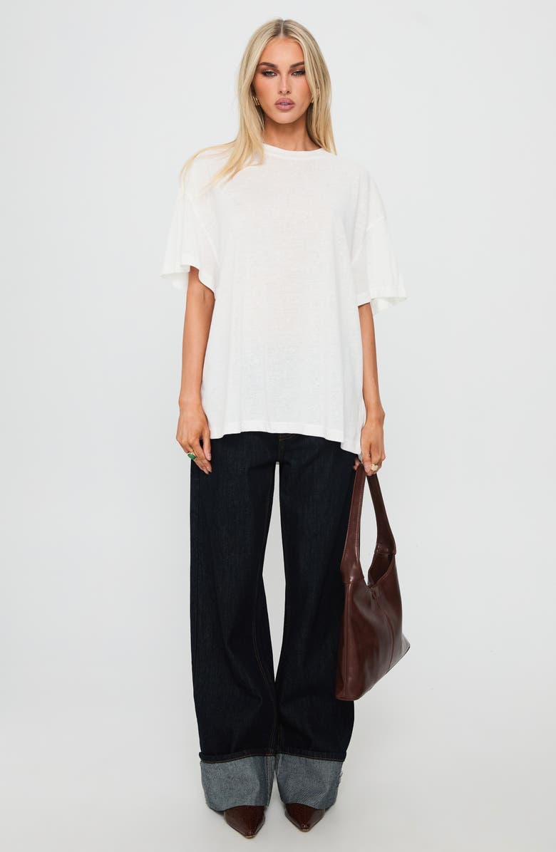 Princess Polly Zaydee Oversize Cotton Blend T-Shirt, Alternate, color, White