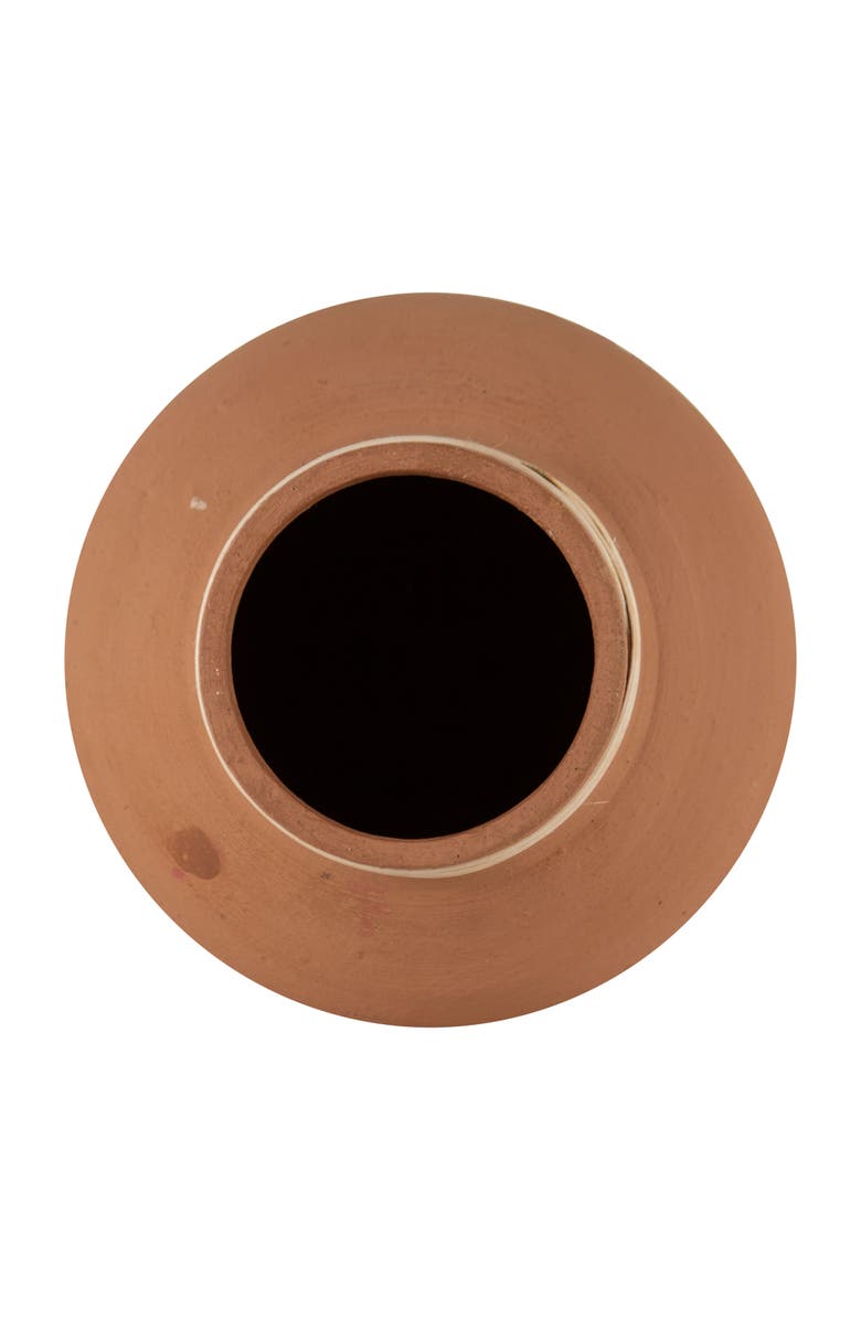Foreside Home and Garden Natural Handthrown Terracotta & Rattan Accents Decorative Home Vase, Alternate, color, Brown